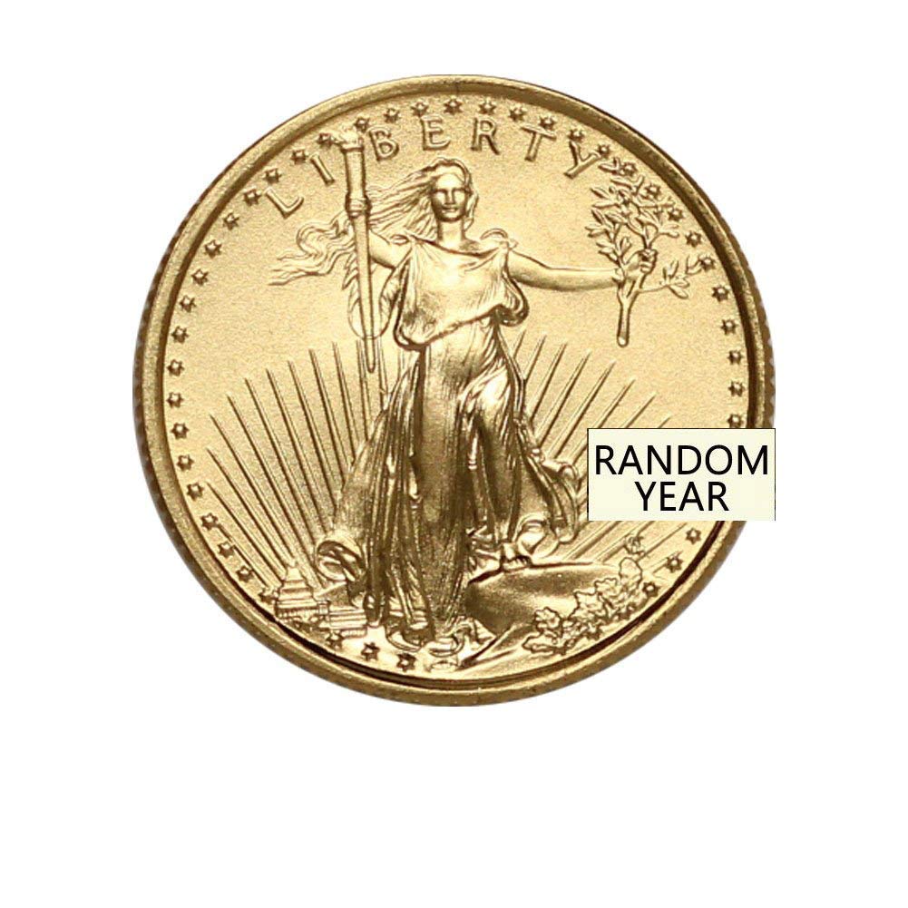 14k Yellow Gold Screw-Top Coin Bezel For $5 1/10 Oz American Eagle (1986-Now) - Reeded Border