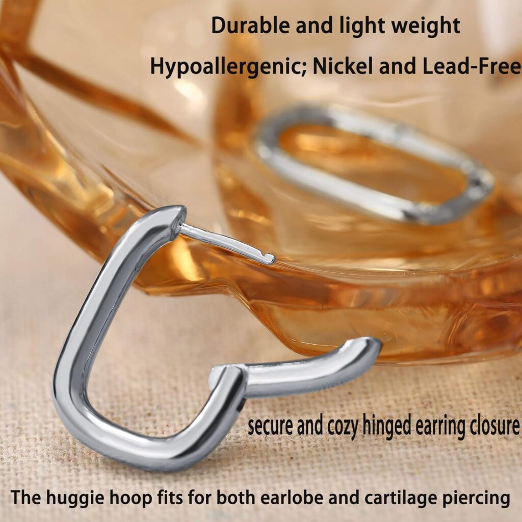 6 Pairs Chunky Gold Hoop Earrings Set for Women 14K Gold Plated Hypoallergenic Thick Open Huggie Hoop Set Jewelry for Gifts