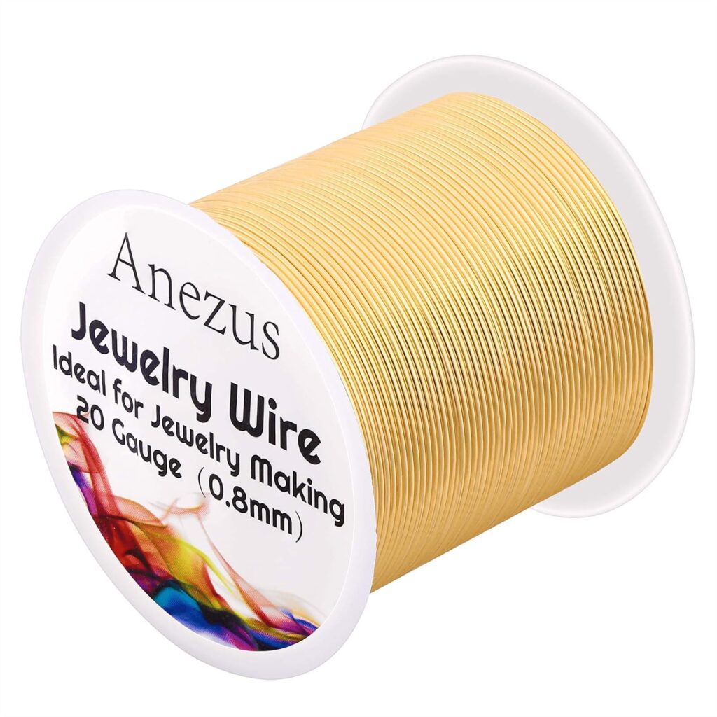 20 Gauge Jewelry Wire, Anezus Craft Wire Copper Beading Wire for Jewelry Making Supplies and Crafting (KC Gold, 30 yards /25 meters)