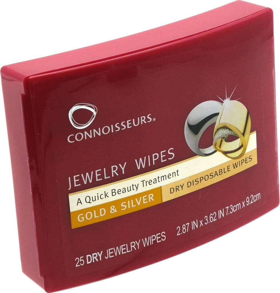 CONNOISSEURS Jewelry Wipes - Compact Gold and Silver Jewelry Cleaner