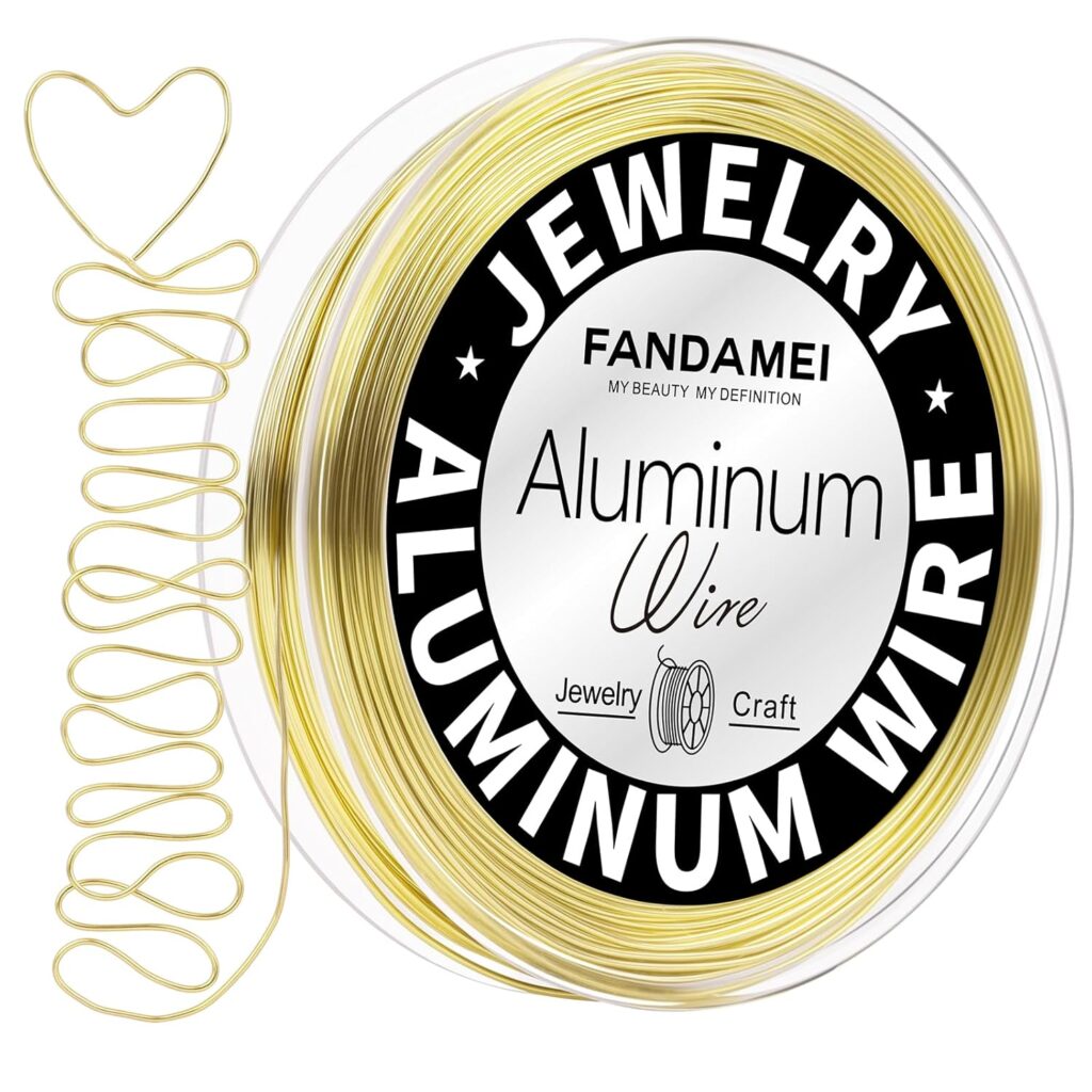 FANDAMEI Aluminum Craft Wire Gold, 20 Gauge 98 Feet/30 Meters Gold Color Wire for Jewelry Making, Wire for Crafts, Sculpting, Beading. Metal Bendable Wire for Craft, Decoration, Jewelry Making.