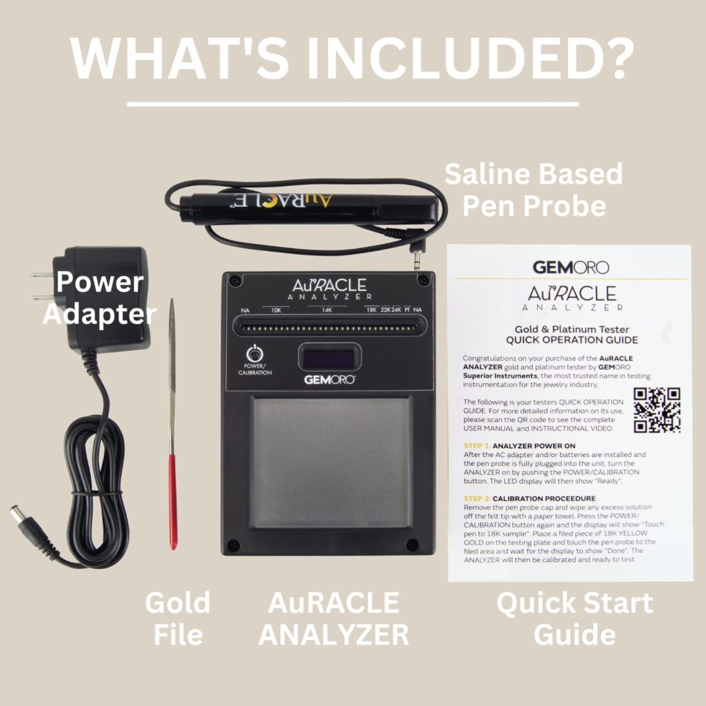 GemOro Auracle Analyzer Gold Tester | Accurate Compact Portable Electronic High Karat Gold  Platinum Tester | Precision Jewelry Tool with Expert Professional Reading  Accuracy