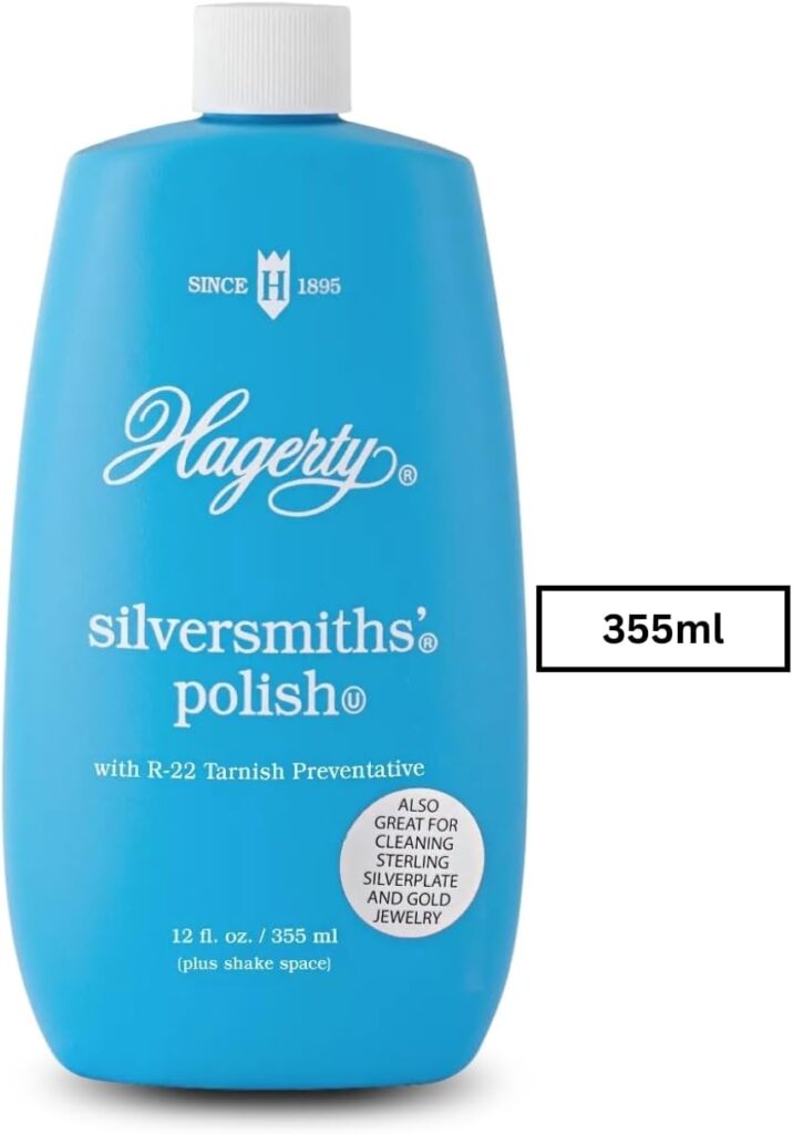 Hagerty Silversmiths Polish, Professional Silver Cleaner and Tarnish Remover for Jewelry, Silverware, Gold and More, Kosher Certified, Made in USA, 8 Fl Oz