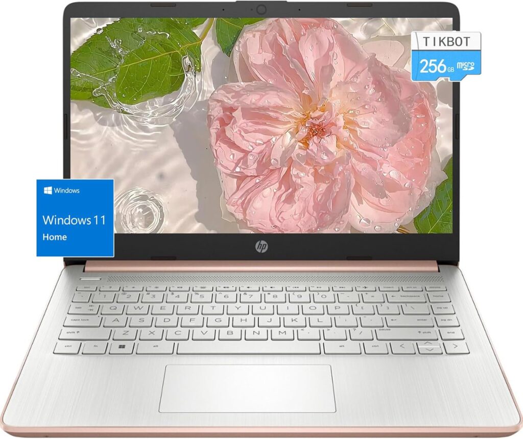 HP 14inch Laptop Windows 11-8GB RAM - 320GB Storage - Quad-core Intel Celeron N4120 - USB Type-C - SD Card Reader - Long Battery Life - Wireless Wi-Fi 5 - HDMI - Webcam - Rose Gold Laptop Mini