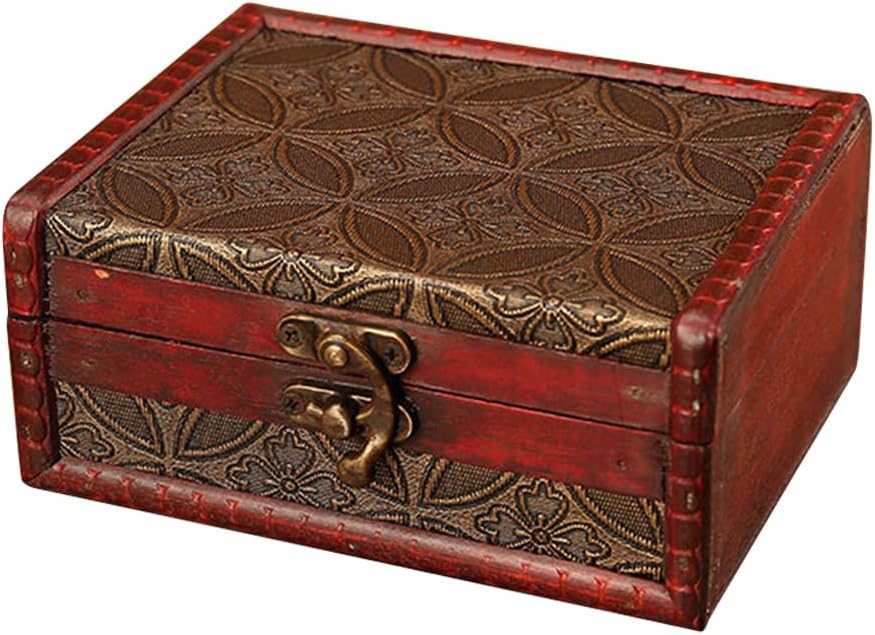 JOONOR Wooden Treasure Box- Treasure Chest for Trinkets,Taro Cards,Gifts and Home Decoration, Vintage Wooden Keepsake CaseTrinket Box Jewelry Storage