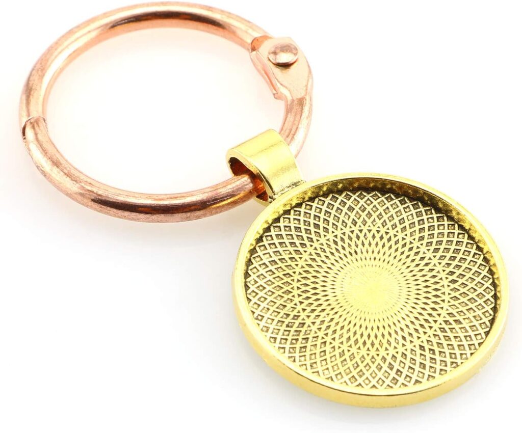 Lind Kitchen 25pcs Round Bezel Pendant Trays Setting Cabochon Blank Base for DIY Crafting Photo Jewelry Findings Making Accessories 25mm(Gold)