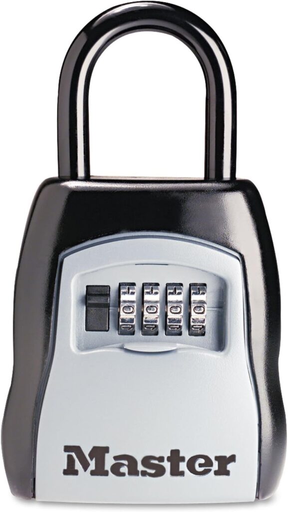 Master Lock Key Lock Box, Outdoor Lock Box for House Keys, Key Safe with Combination Lock, 5 Key Capacity, 5400EC, Black
