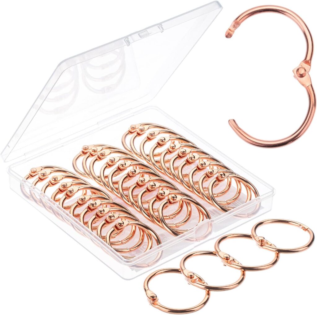 Mr. Pen- Loose Leaf Binder Ring, 40 Pack, Rose Gold Binder Rings 1 Inch, Book Rings, Metal Rings for Index Cards, Rings for Flash Cards, Index Card Rings, Paper Rings, Small Binder Ring, Book Ring