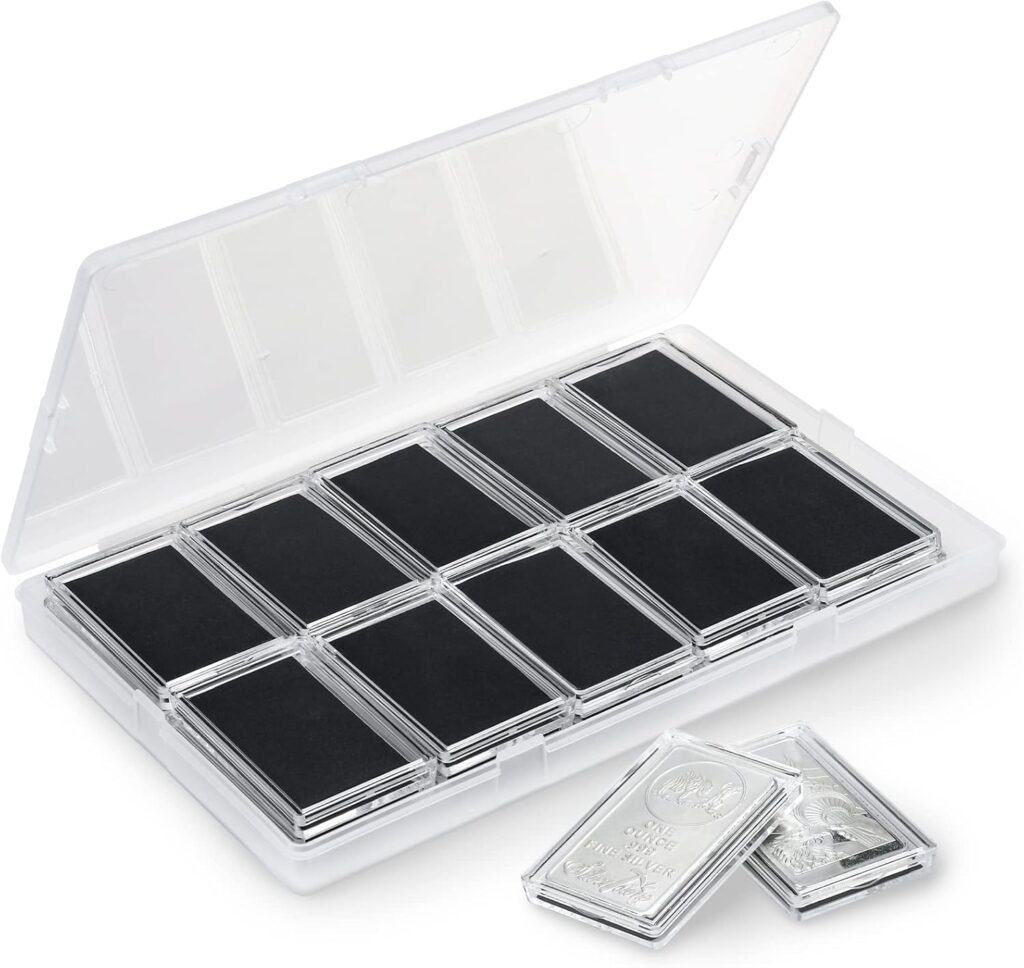1 Oz Silver Bar Holder, 20 Pcs Silver Bar Capsule Storage Bar Capsule Container for 1 Ounce Silver Bar