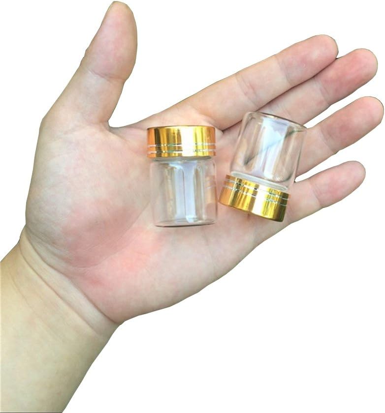 12units Empty Jars Glass Bottle with Aluminium Gold Color Screw Cap 60ML Sealed liquid Food Gift Container (12, 60ML-Golden Lid)