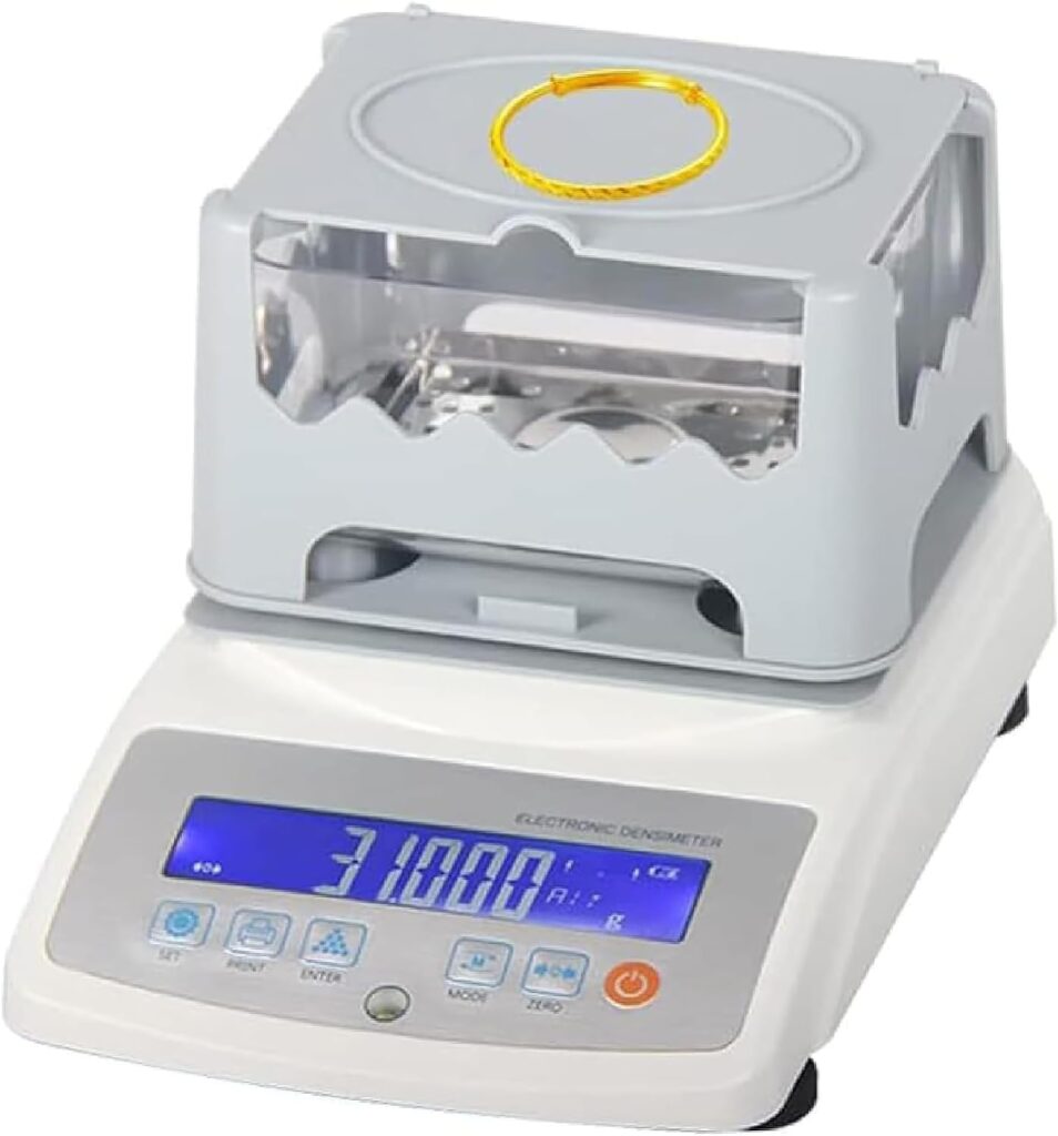 Digital Electronic Gold Density Meter Tester, Gold Purity Content Detector Gold K Value Tester, 300g/0.01g Gold Density Meter Purity Tester for Gold K Silver Platinum Tester