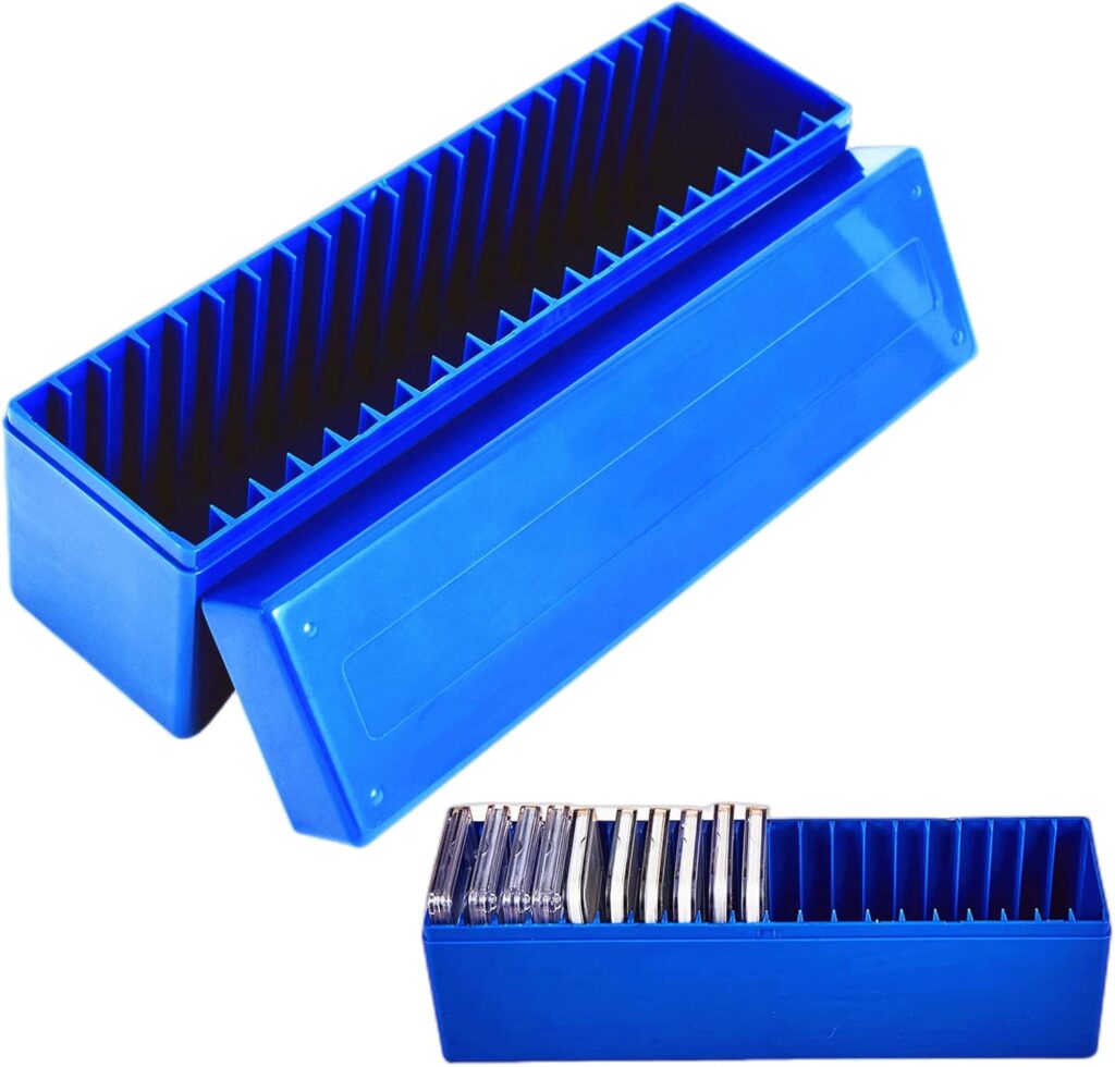 Ettonsun Plastic Coin Storage Box Case for 20 Slab Coin Holders Fit for PCGS NGC PCCB PMGab Coin Holders (Blue)