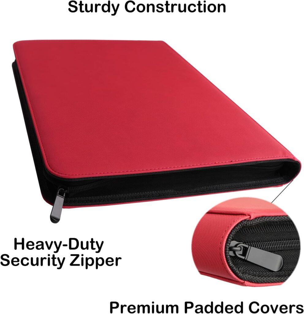 Rayvol Toploader Binder, Holds 252 Toploaders 9-Pocket Top Loader Card Storage Case, Ringless Double-Sided Pockets for Cards in 3 x 4 Toploaders