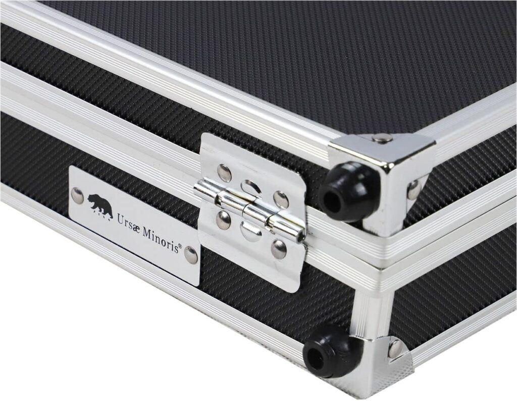 Ursae Minoris Elite Black Aluminum Universal Travel and Storage Box 100 Capsules or 2 x 2 Coin Holders